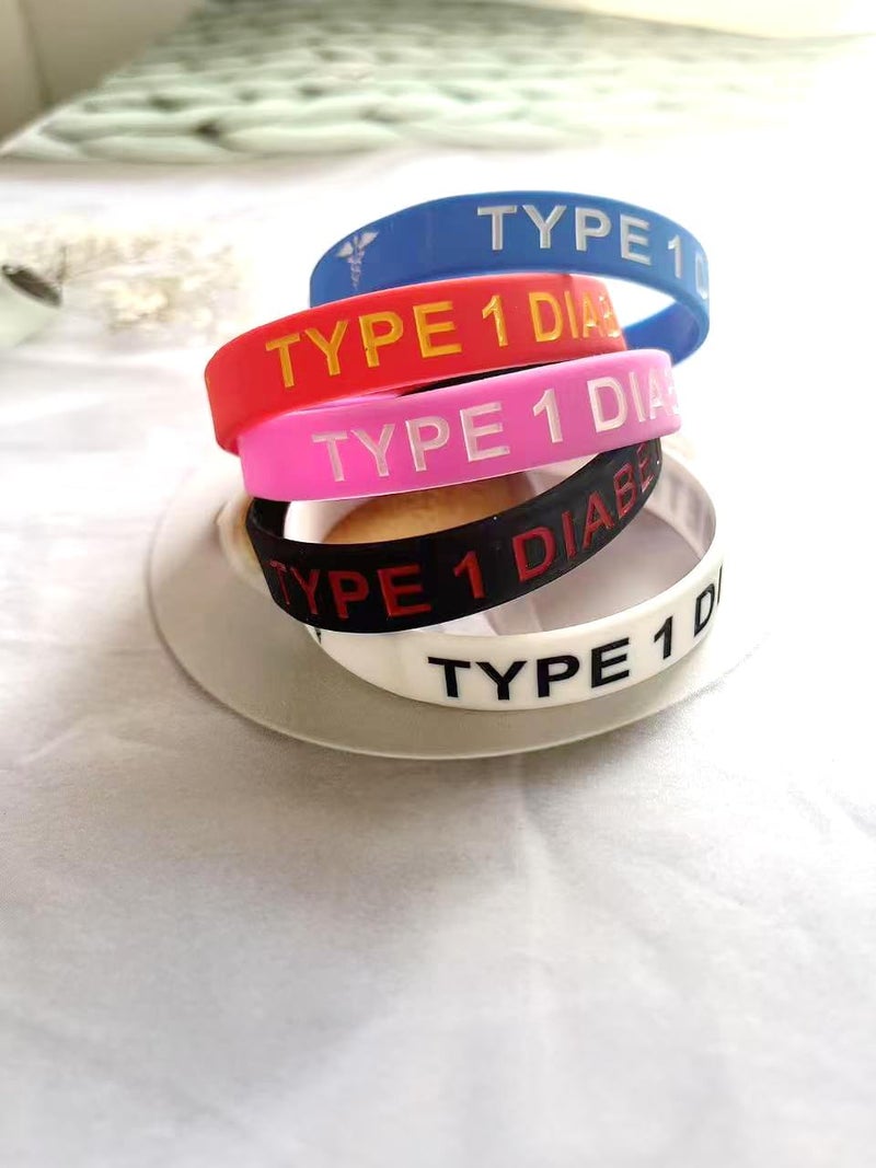OutstandLong 5 Pack Sport Medical Alert ID Blood Thinner Silicone Bracelet Rubber Medical Awareness Wristbands 7.5" - Image 2